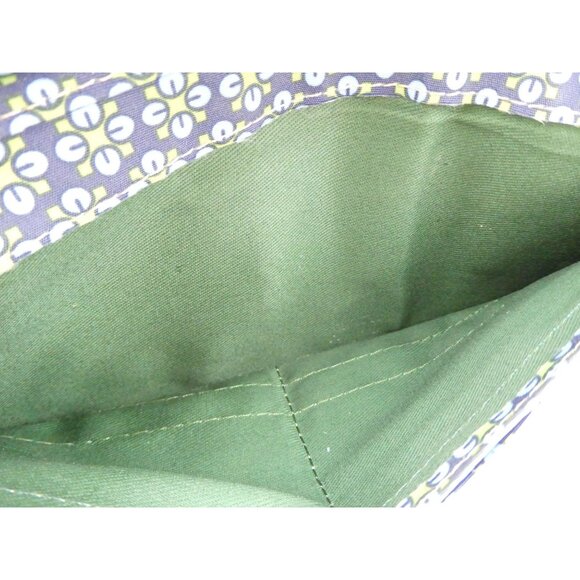 Fossil Womens Navy Green Floral Print Snap Bifold Wallet - Picture 9 of 14